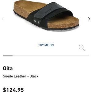 Birkenstock Black Suede Leather Slide Sandals